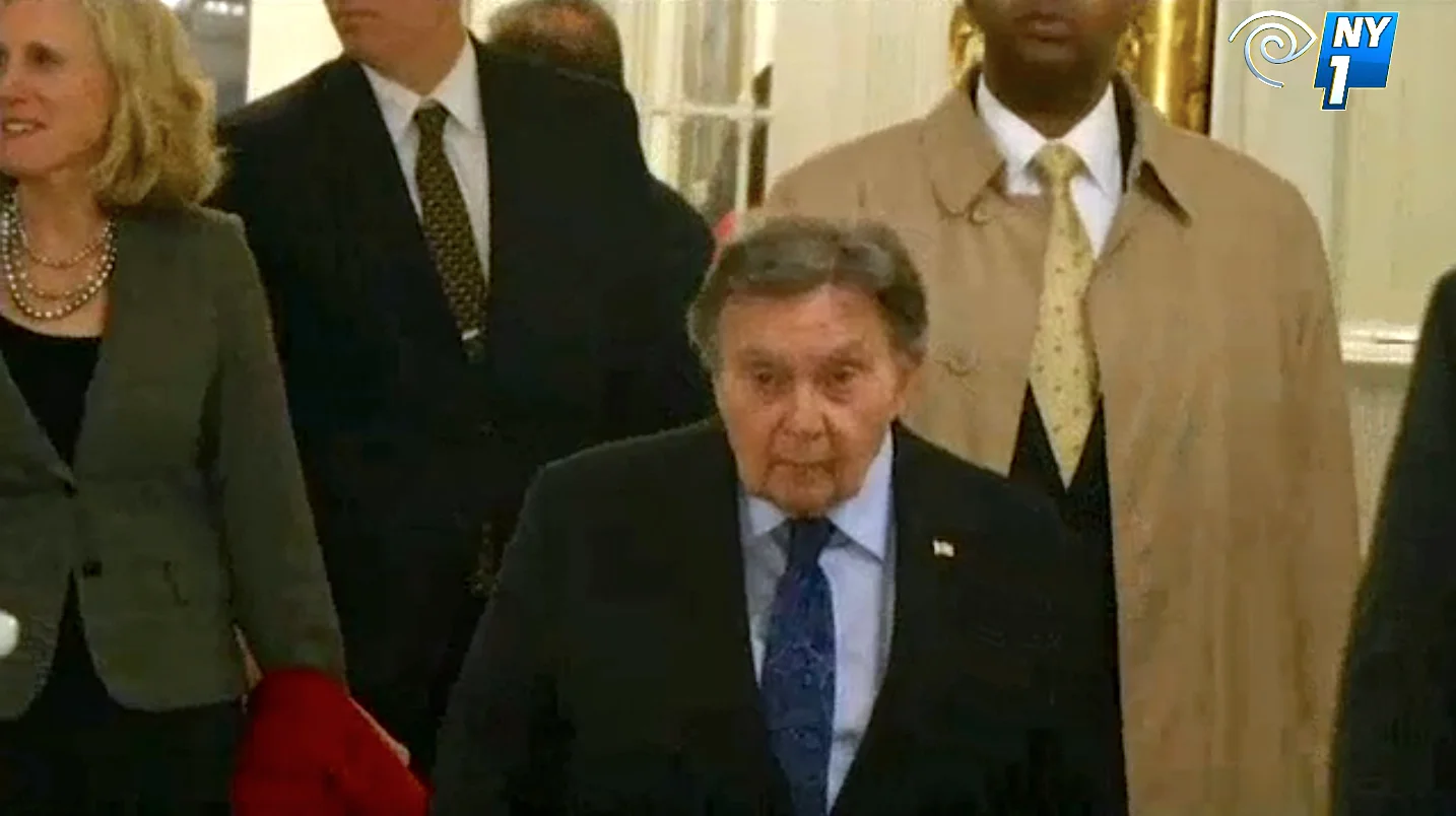 Gov. Andrew Cuomo vetoed a bill last week that would have allowed Queens District Attorney Richard Brown to oversee jurisdiction of criminal and misconduct cases at Rikers Island . Correctional officers lobbied for D.A. Brown to take over jurisdiction in an effort to escape accountability, because D.A. Brown has an emerging reputation for never prosecuting cases of crimes or misconduct committed by law enforcement officials, some police reform activists say. D.A. Brown, seen above, as he entered City Hall for a meeting last November with Mayor Bill de Blasio . Source : NY1 Screen Shot