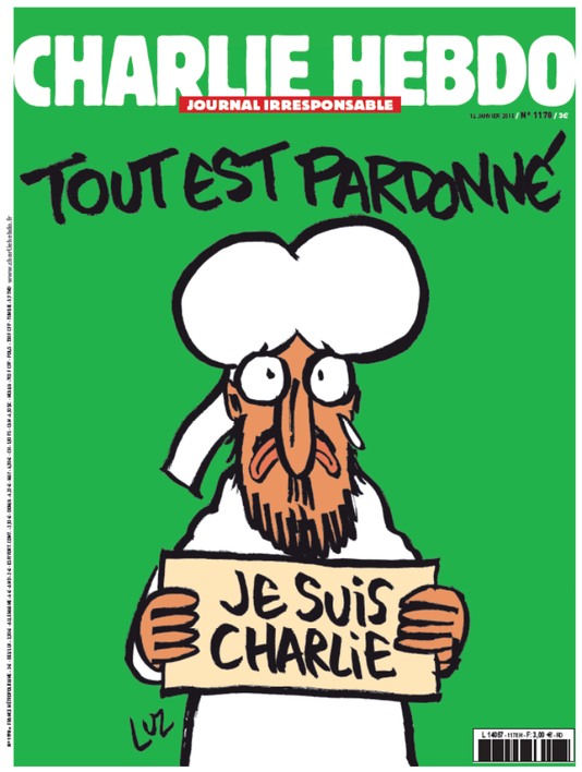 A preview of the front page of the next issue of Charlie Hebdo, due to be put on sale on Wednesday. Source : Le Monde