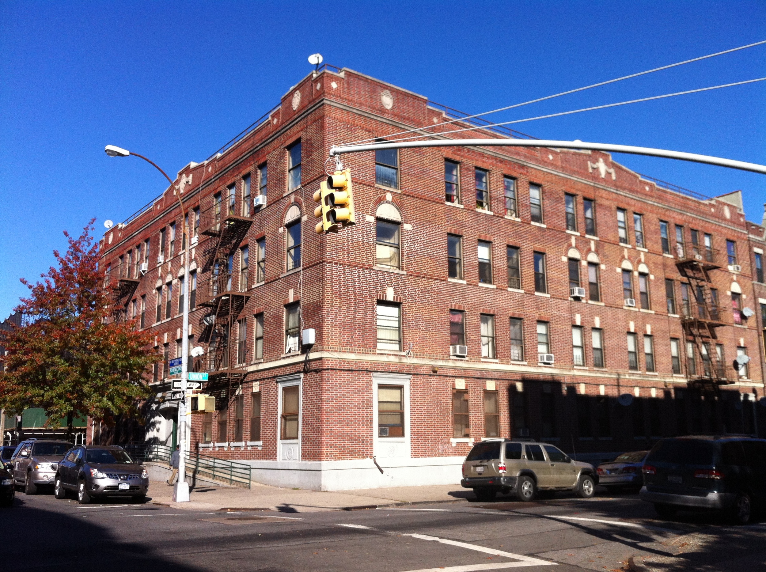 Another building owned by Renaissance Realty in Crown Heights, Brooklyn. This apartment building is located at 285-291 Schenectady Avenue . Tenants face crippling rent increases that will in some instances more than double their rents, despite assurances from Mayor Bill de Blasio that tenants would receive a rent freeze from the Rent Guidelines Board . Source : Louis Flores/Progress Queens