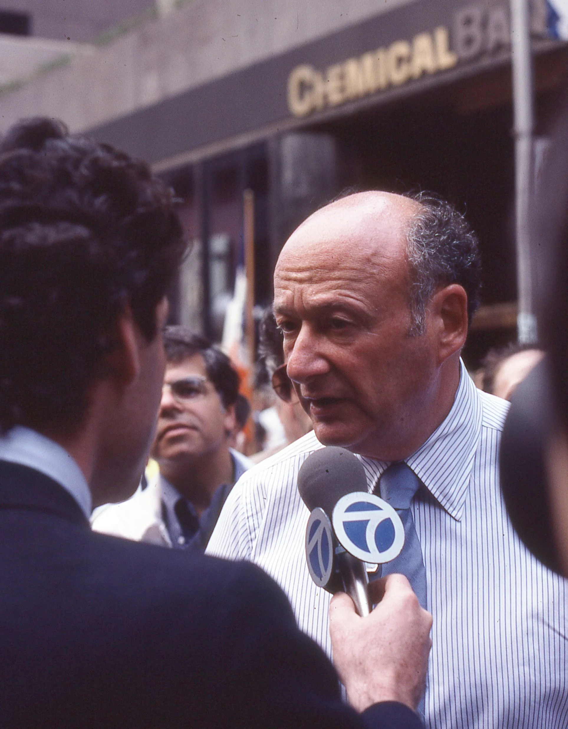 Mayor Ed Koch giving interview to WABC-TV in 1981. During Mayor Koch's administration, not even the Federal racketeering prosecution of a senior administration official, Alex Liberman , led to the nullification of real estate contracts that had been corruptly negotiated by Mr. Liberman, according to the muckraking book, "City For Sale." Source : Wikipedia/CC BY-SA 4.0 by Bill Golladay