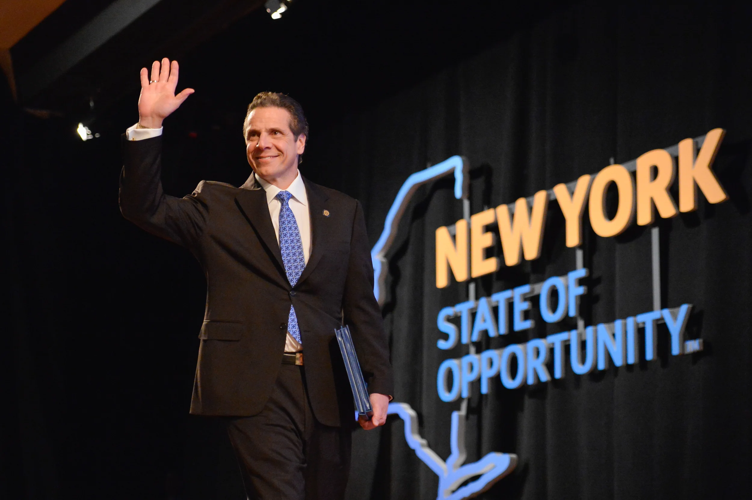 In January 2013, Gov. Andrew Cuomo (D-NY) presented his Opportunity Agenda in Albany three weeks after he signed his oath of office. Source : Official Photograph/New York Governor's Office/Flickr