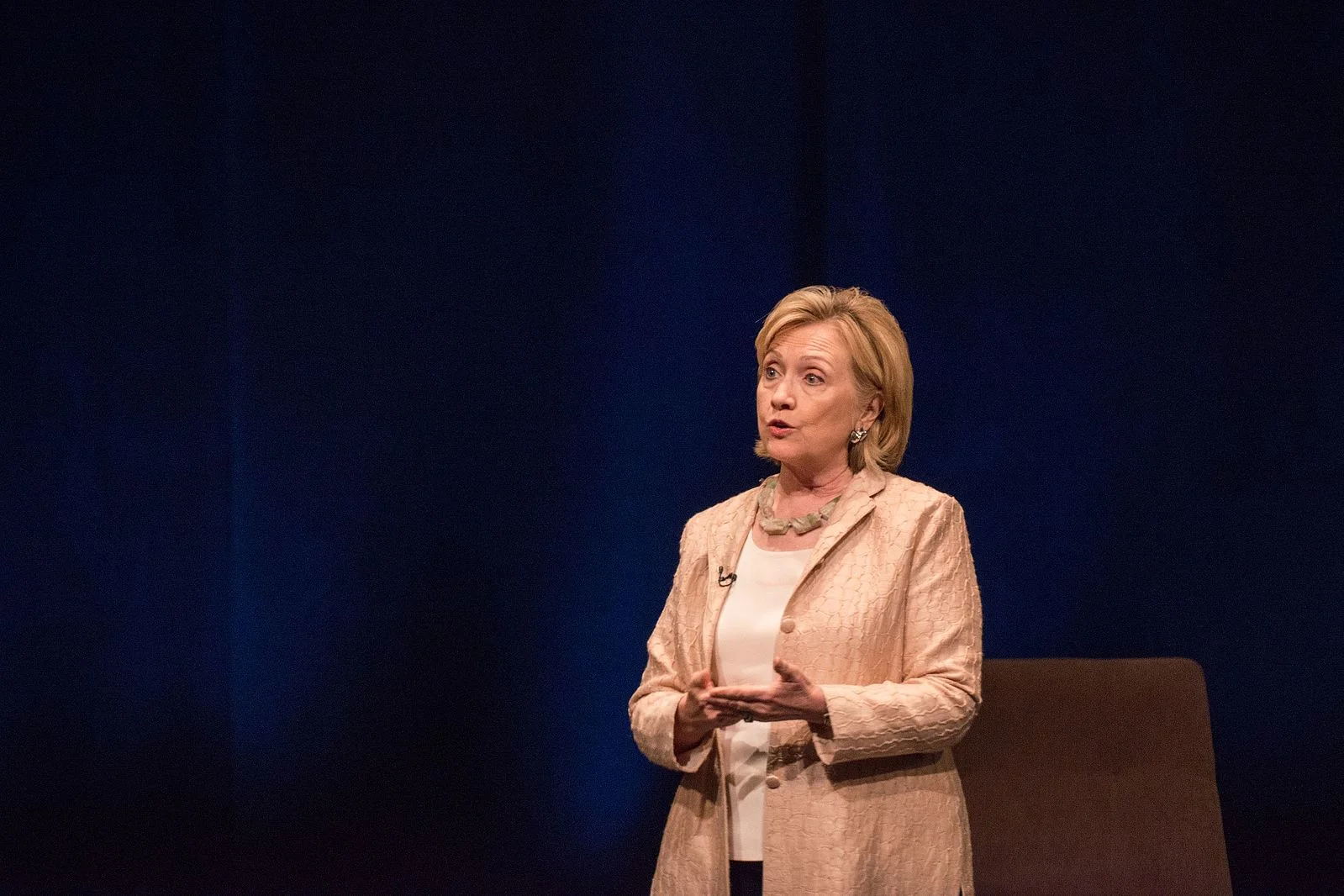 Former First Lady Hillary Rodham Clinton at the LBJ Presidential Library in 2014, discussing her book, "Hard Choices." The Clinton Global Initiative was a project of the Clinton Foundation that critics said raised money from sources attempting to influence former President Bill Clinton and Mrs. Clinton, the former U.S. Secretary of State. Source : LBJ Presidential Library/Public Domain