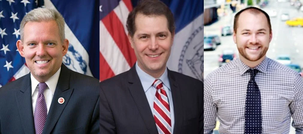 Prior to the decision of New York City Councilmember Julissa Ferreras-Copeland (D-Corona) to not seek reëlection, the reported leading contenders to become the next City Council speaker included, left-to-right, Councilmembers Jimmy Van Bramer (D-Sunnyside), Mark Levine (D-Morningside Heights), and Corey Johnson (D-Chelsea). Advocates for diversity in Municipal leadership have expressed concern to Progress Queens that no minority leader has been identified to be a reported leading contender for the City Council speakership. Source : New York City Council/Public Domain