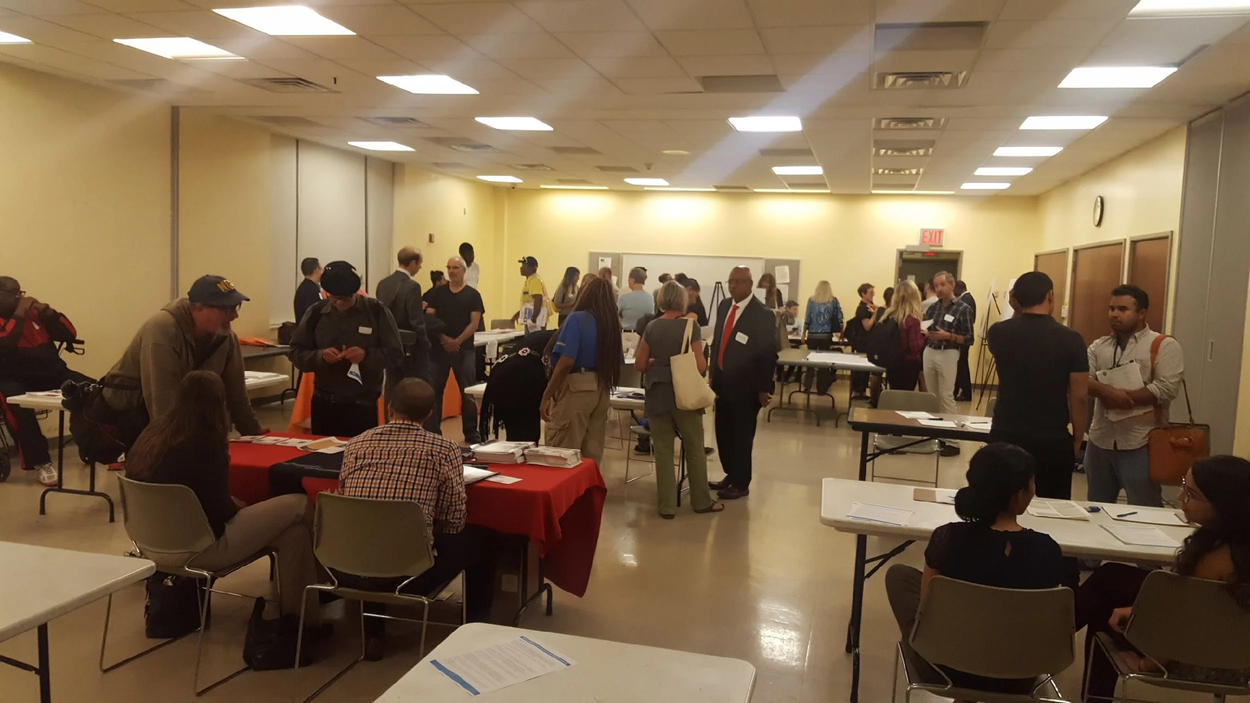 Attendees of a workforce development community event in Long Island City on Thursday night mainly attracted City officials, table participants, reporters, and activists, according to information received by Progress Queens. The New York City Department of City Planning is hosting community events, promising jobs creation, to induce area residents to support the neighborhood rezoning of Long Island City. Source : Queens Anti-Gentrification Project/Used With Permission