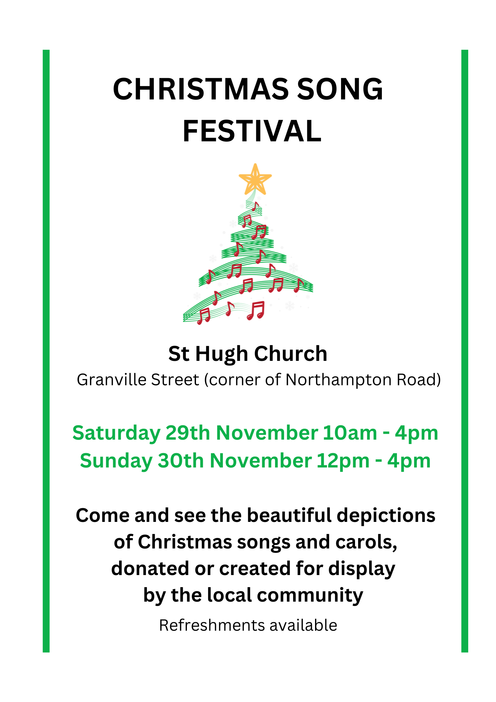 Christmas Song and Carol Festival at St Hugh Church, Market Harborough