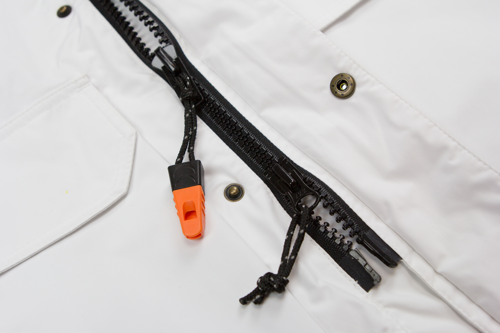 EXTRA HEAVY DUTY YKK USA MADE 2-WAY CENTER ZIP, WITH EMERGENCY WHISTLE PULL