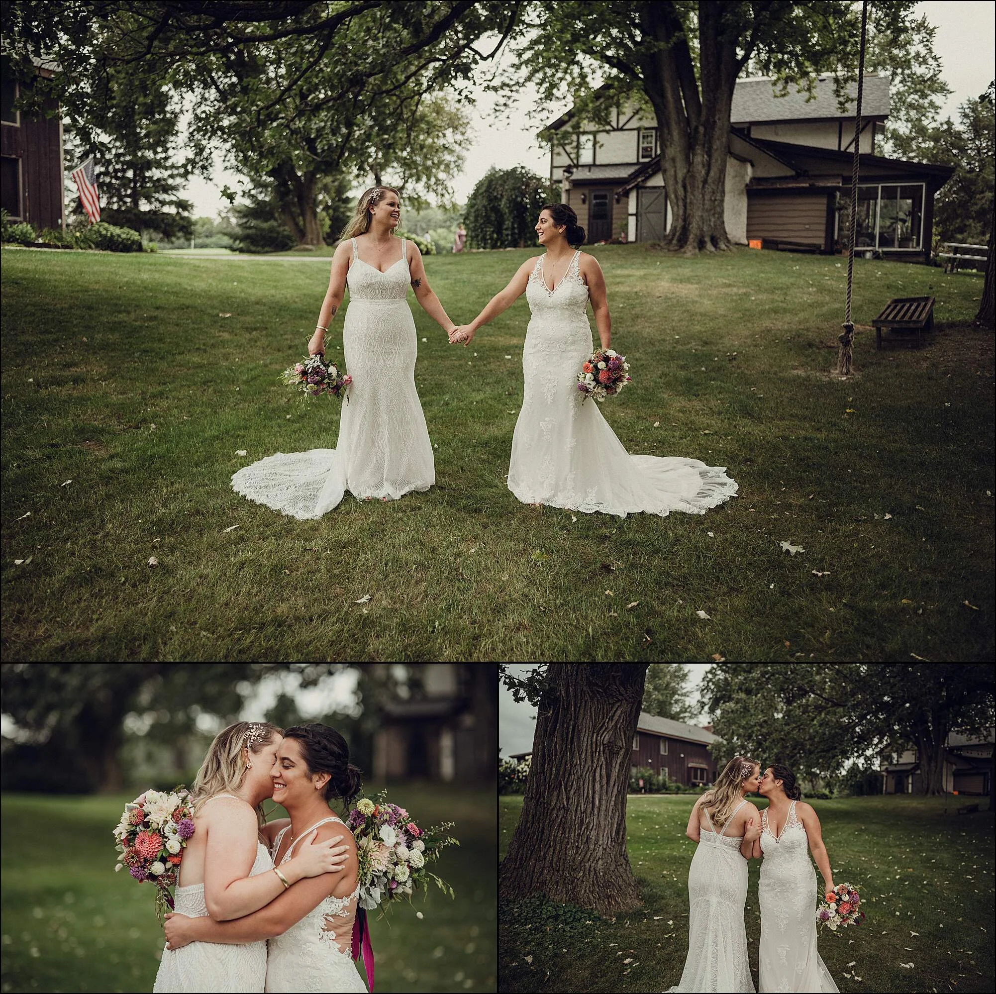 MKE Bride and groom Married in Milwaukee at the Wisconsin Farm Barn Wedding Lesbian lgbtq bride backyard wedding_0653.jpg