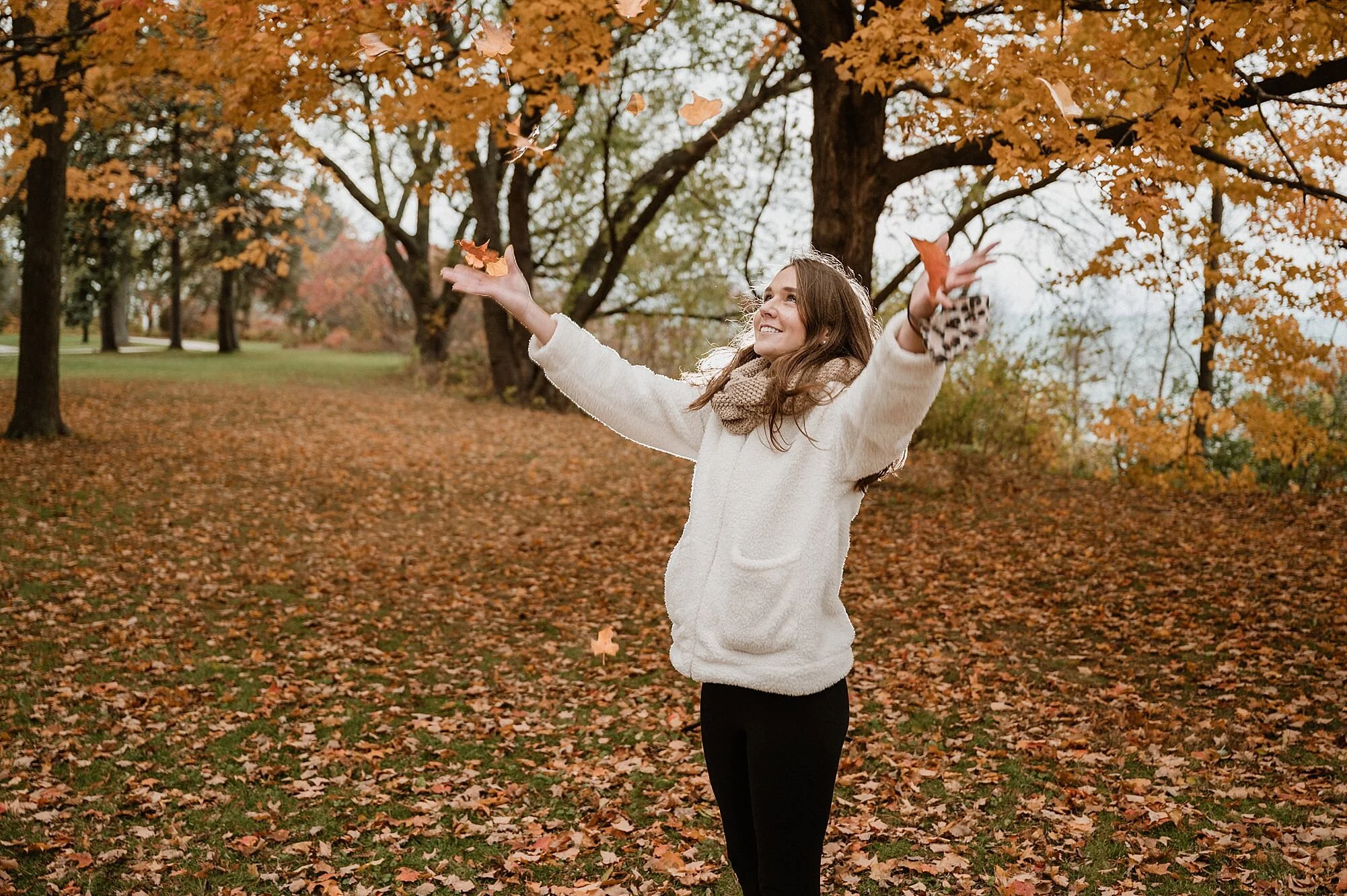 MKE engagement session Married in Milwaukee sheridan park south side lake front fall colors dog lovers 1071.jpg