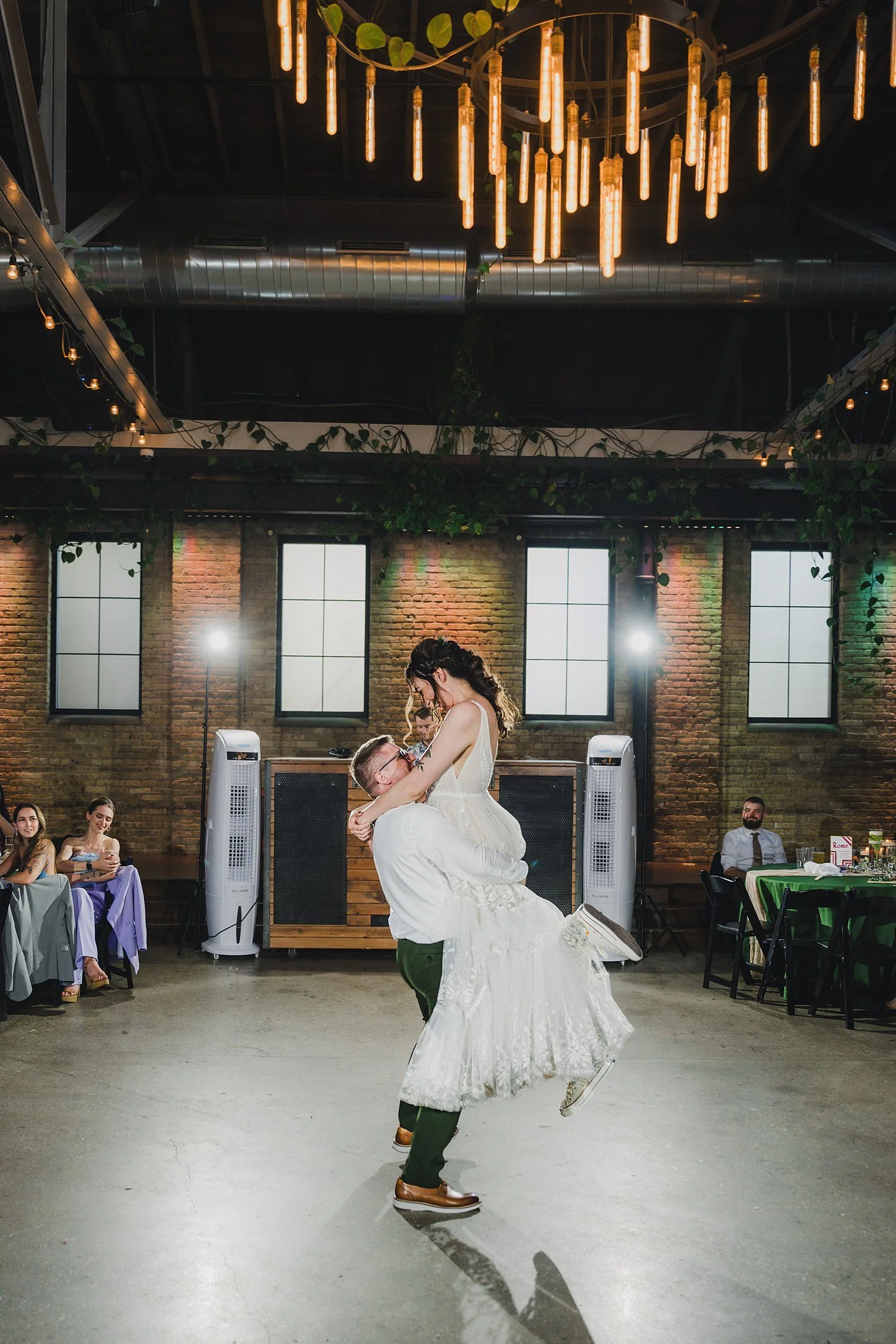 Cream City brick and living ivy ballroom at The Ivy House Milwaukee wedding venue