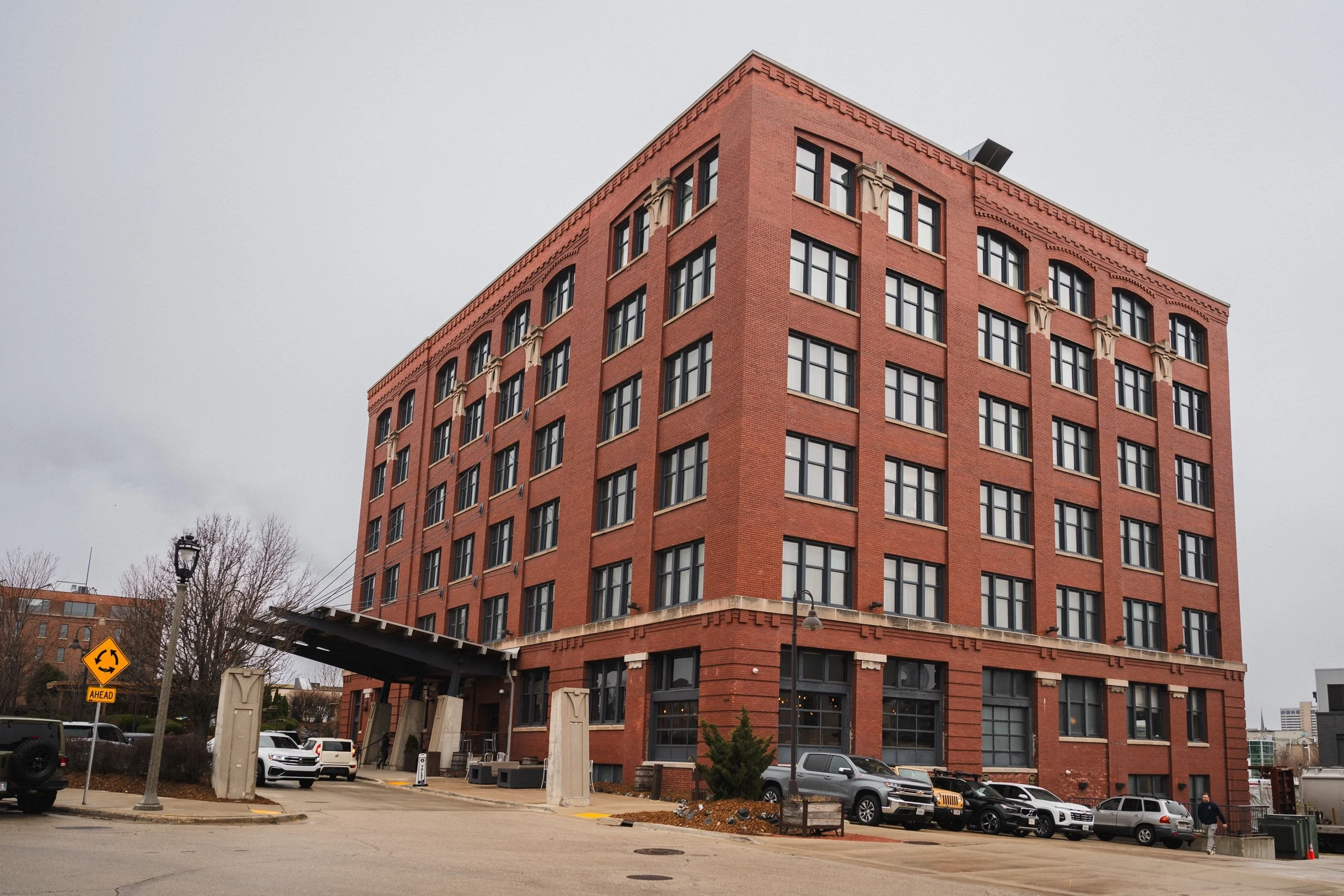 01.bride and groom first look at Iron Horse Hotel Milwaukee-walkers-point-wedding.jpg