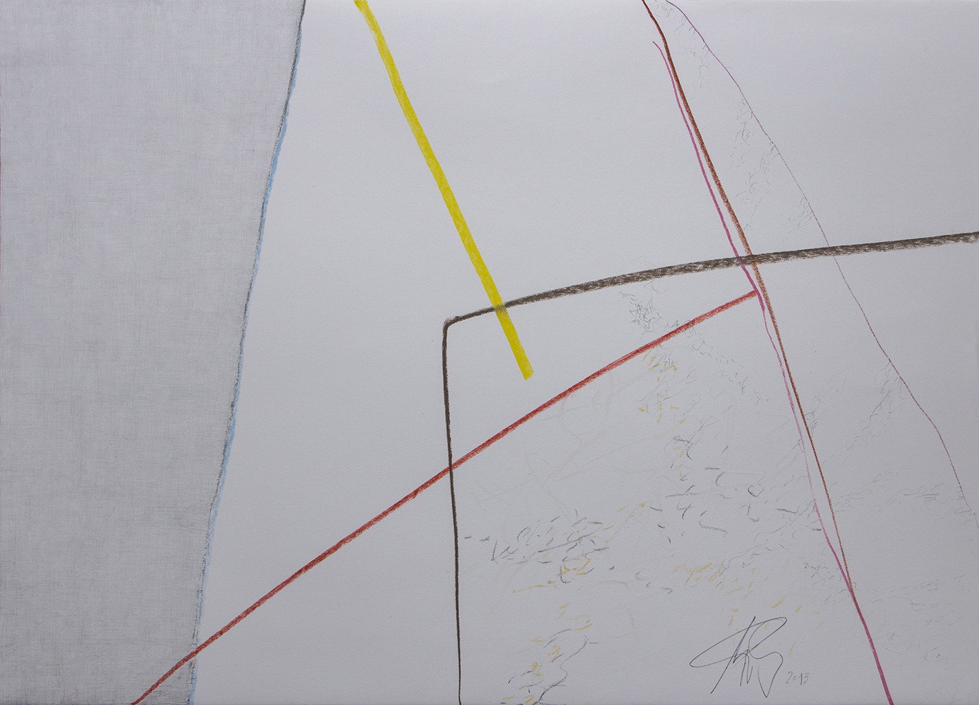 IN/OUT SPACE/ GEOMETRII SONORE (2013) PENCIL  AND PASTEL ON PAPER 57 X 77 CM