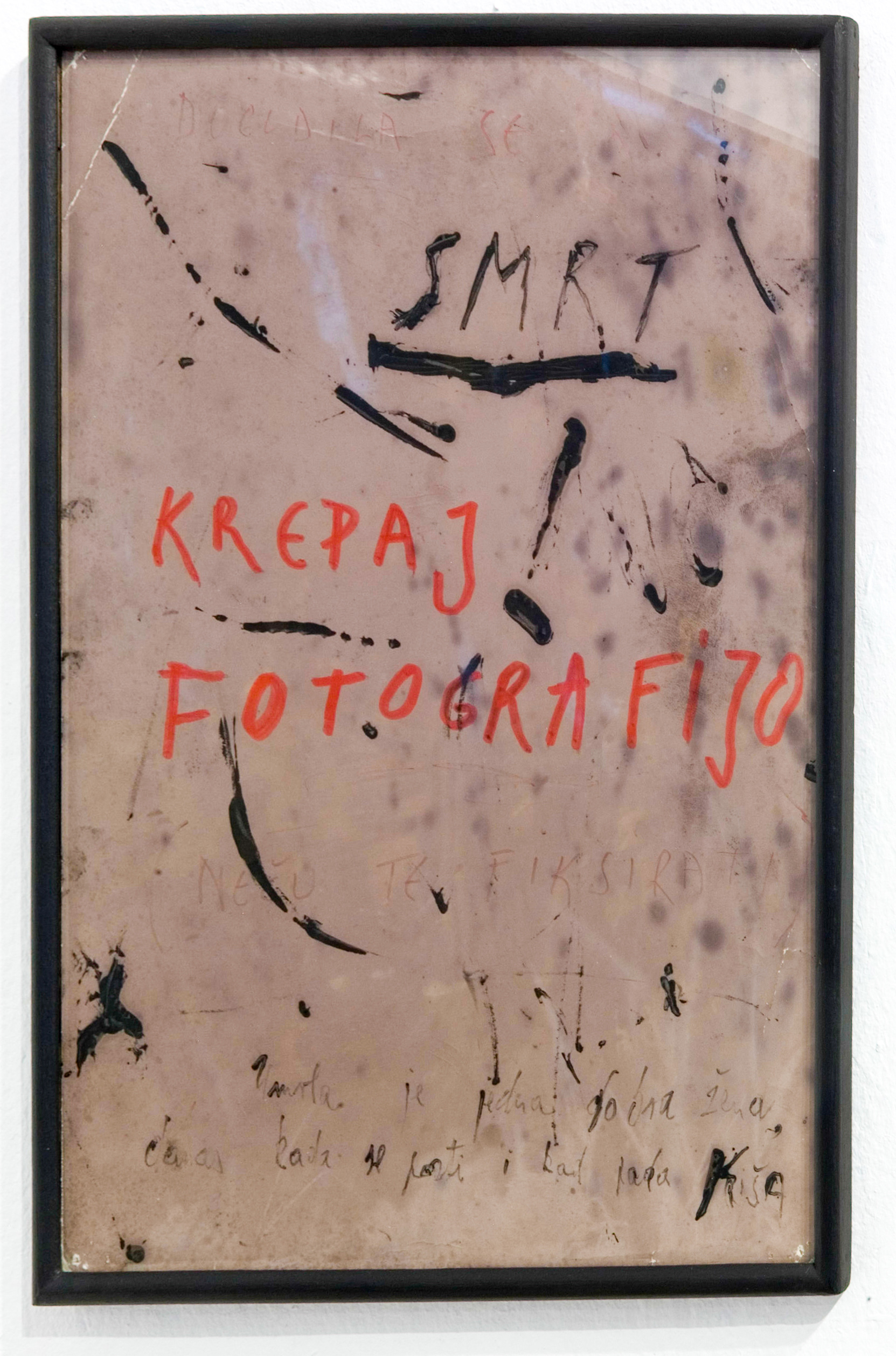 DROP DEAD PHOTOGRAPH (1973) photographic paper, tempera, marker
