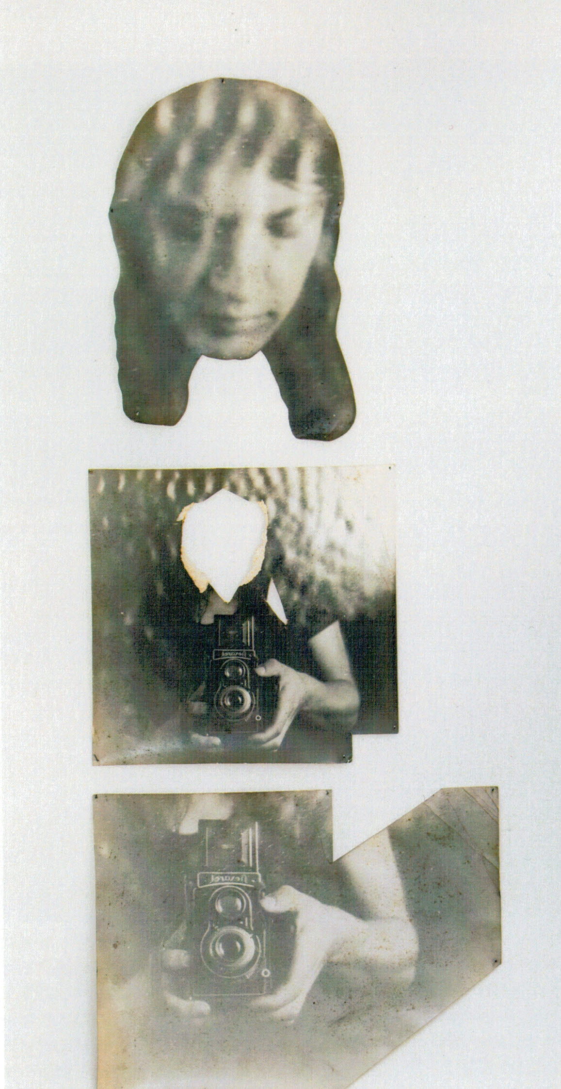 SELFPORTRAIT (1973) black and white photograph on cardboard