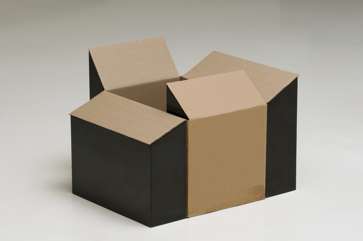 NOON SERIES/ BOX (2009) cardboard and basalt, 50 x 105 x 65 cm
