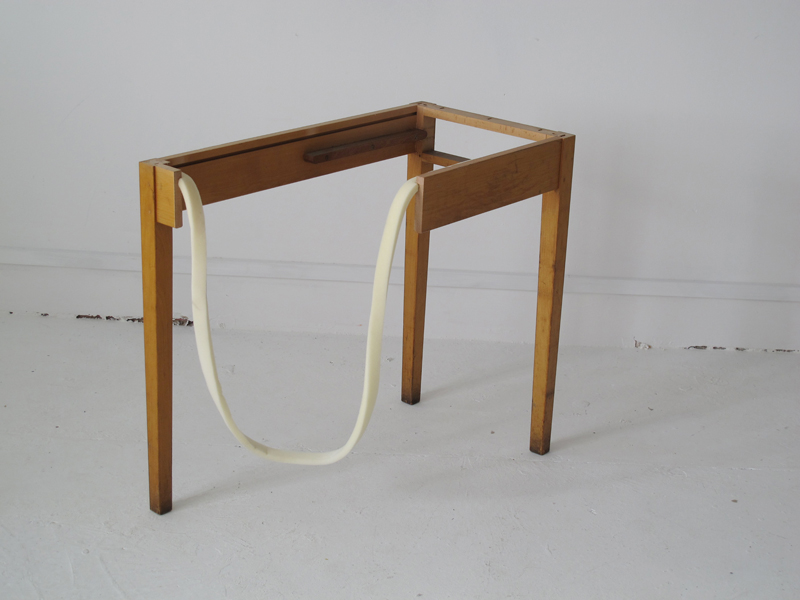 LOOP TABLE  (2012) Modified wooden table frame, foam