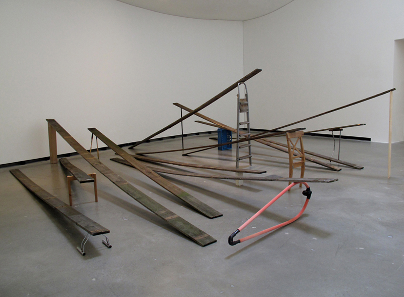 ON THE UP DOWN  (2013) Reclaimed wood, various found objects Installation view: MARTa Herford Museum, Herford, Germany