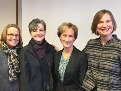 FOCUS multidisciplinary leadership, from l. to r. , includes Patricia Scott, Director of Operations , Lucy Wolf Tuton, PhD, Director of Professional Development ; Stephanie Abbuhl, MD, Executive Director ; and Hillary Bogner, MD, MSCE, Director of Research Programs.