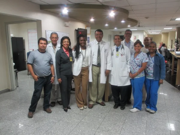 Nicolette with the physicians and medical staff with whom she worked at the National Oncology Institute in Panama City, Panama.