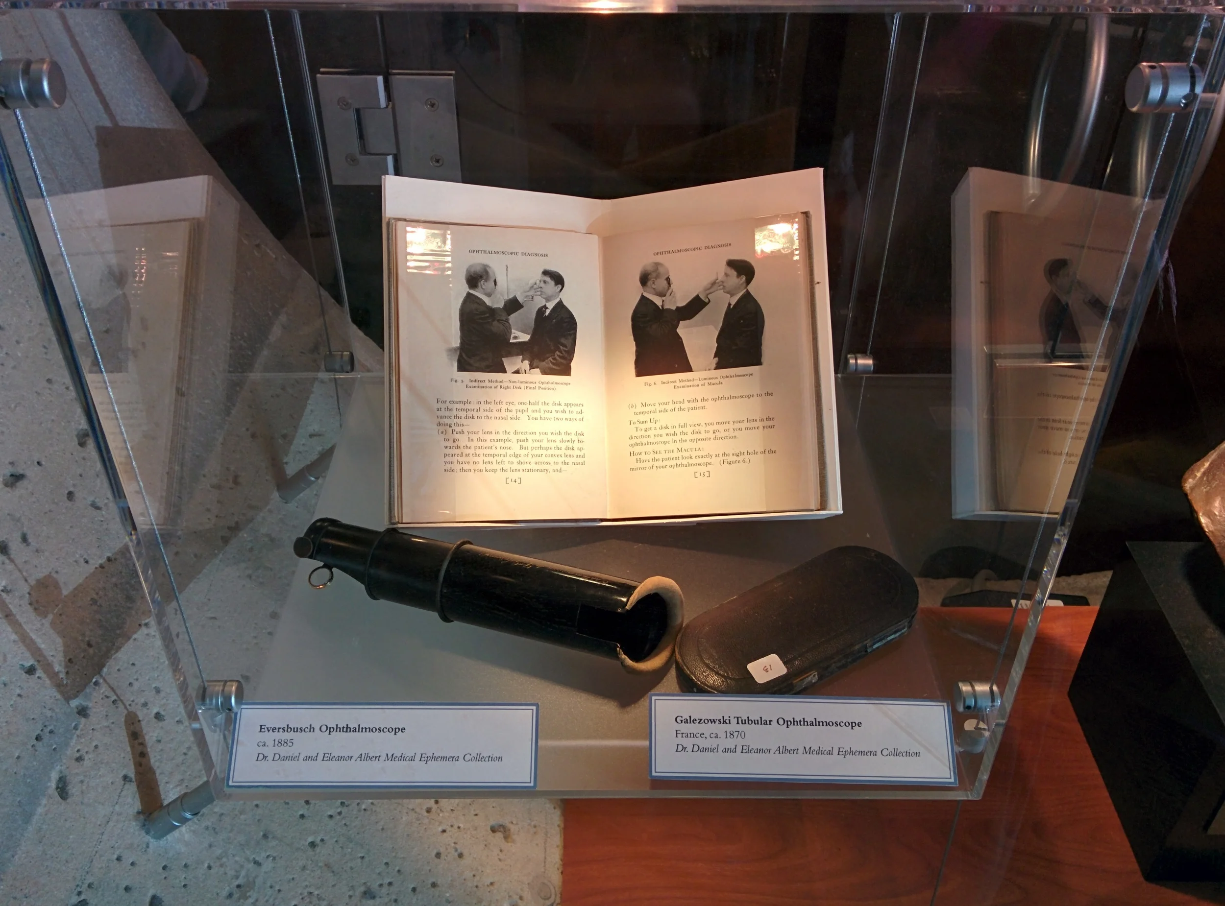 Ophthalmascopes donated by Dr. Dan and Eleanor Albert.