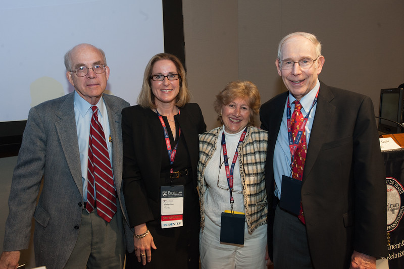  From left to right, panelist Lawrence C. Wood, M’61, INT’65, moderator Maryellen Gusic, M’90, panelists Patricia A. Gabow, M’69, INT’73, and Daniel Albert, M’62, RES’66 