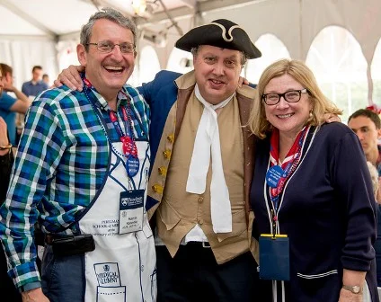 Dr. Eisen, after leading the Medical Alumni Weekend parade as School co-founder John Morgan, along with Martin Kanovsky, M’78, INT’79, RES’81, FEL’83, and Rosemary Mazanet, GR’81, M’86.