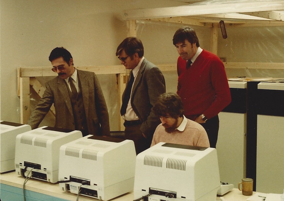 Steve, Jim, Mike, and Brian with our first machine