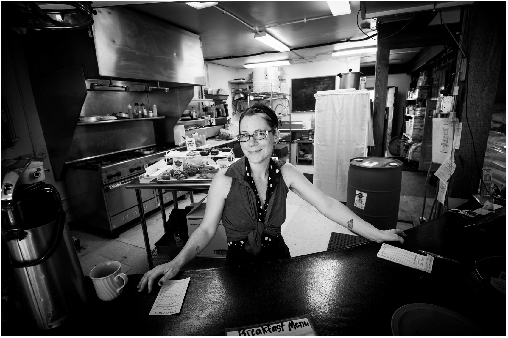 Barista at Red Heads Cafe, Lake Leelanau, Northern Michigan, USA