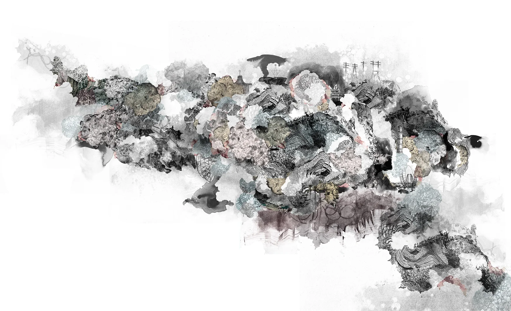  Storm Print |  Ink, monotype, watercolor, collage on kozu paper  | 43 x 30 in 