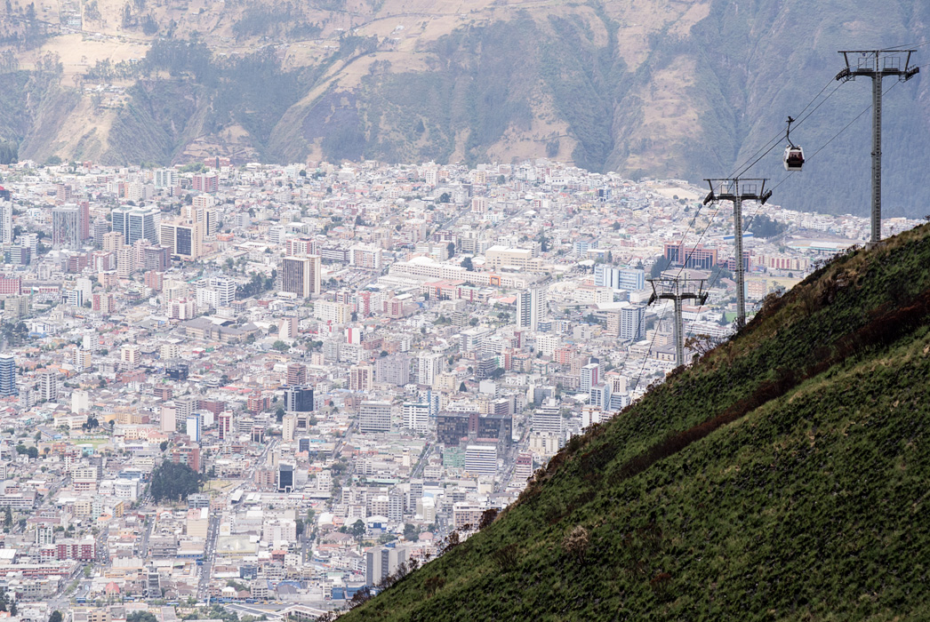 Climbing the Teleferiqo in Quito Ecuador