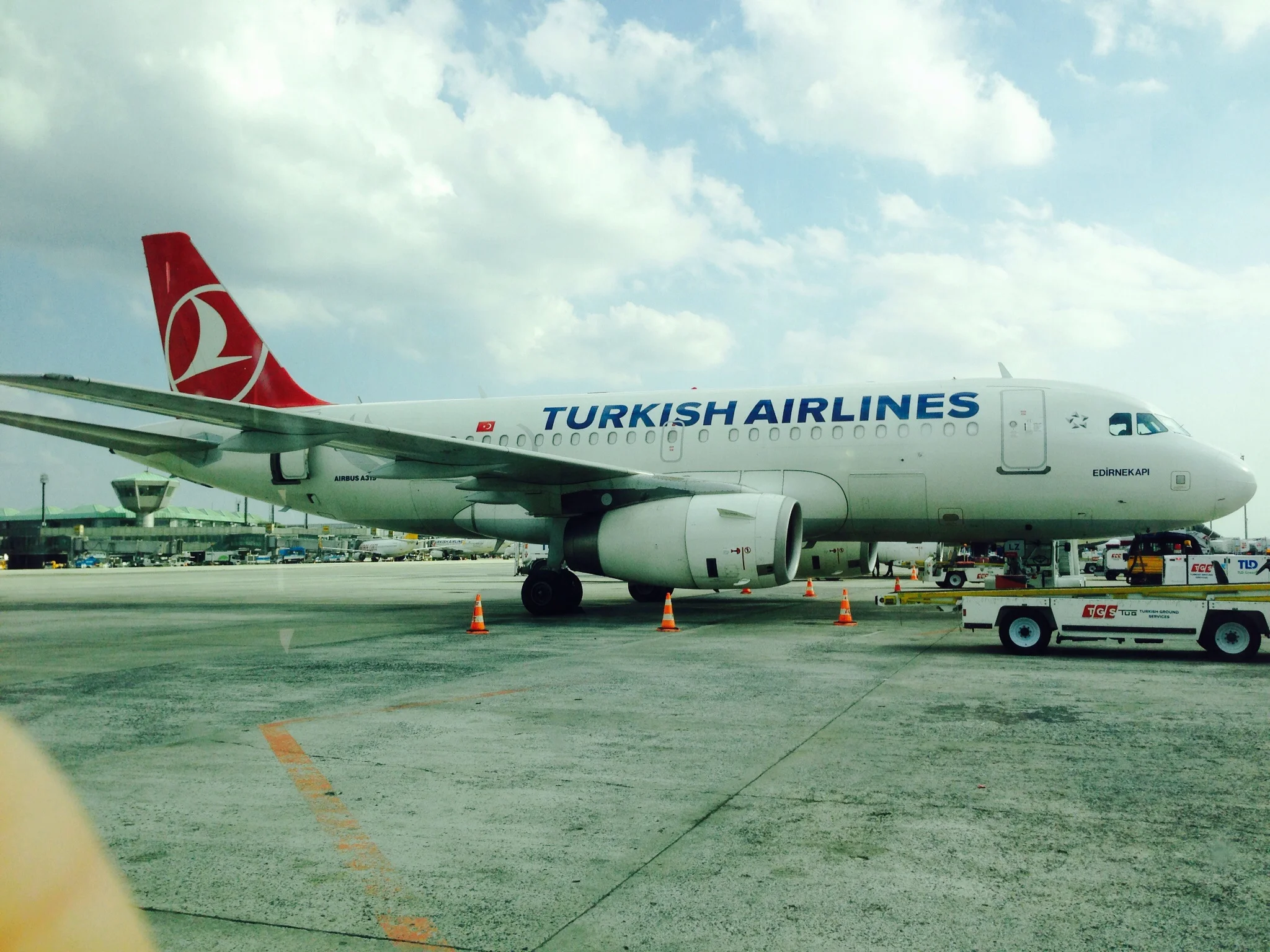 Our plane was parked next to this one in the "plane parking lot" that stood in for gates in Istanbul.
