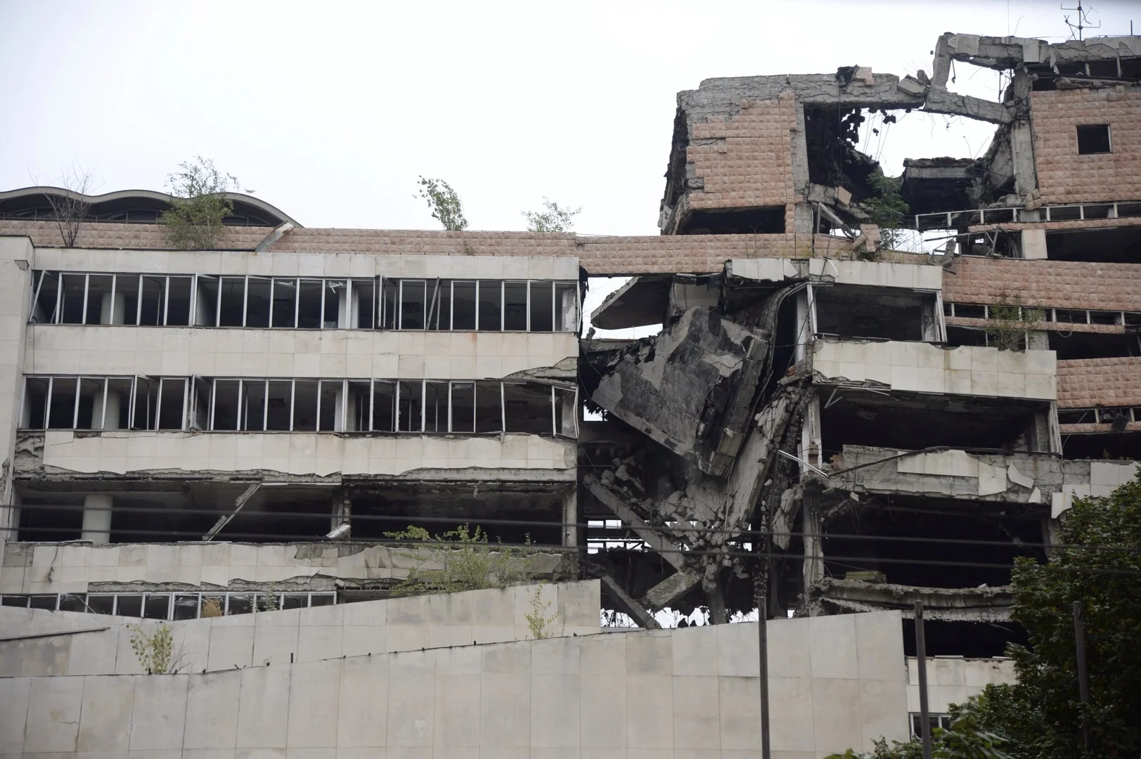 A NATO bombed building in Belgrade, Serbia.
