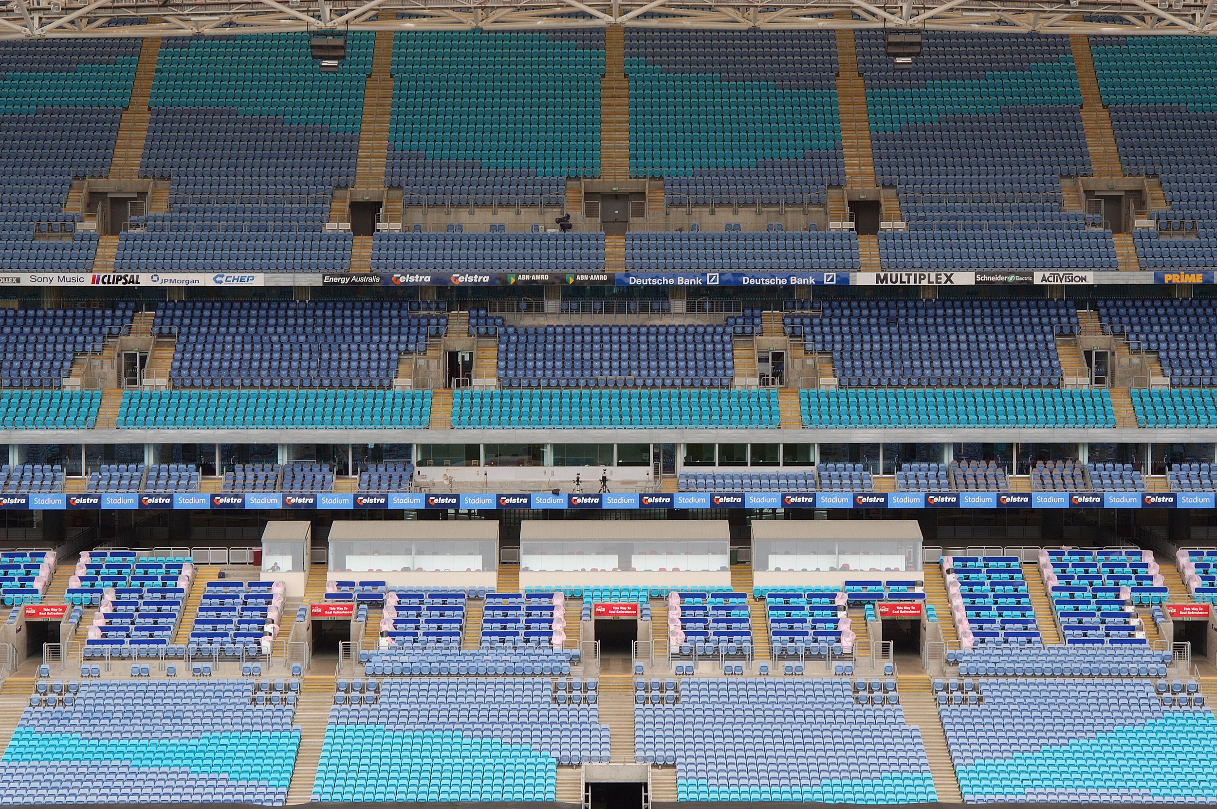 The stadium has seats designed to mimic waves as a nod to Australia's connection to the water as an island nation. 