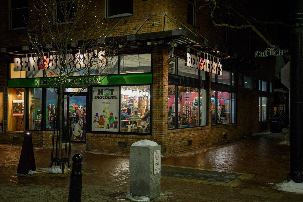 Born in Vermont...Ben and Jerry's has 2 locations in Burlington, one on Church St and one on campus.