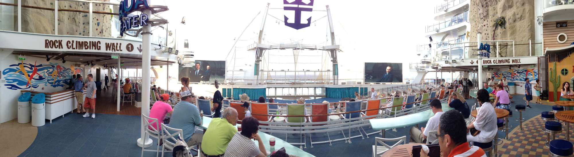 The Lighthouse Bar area and view to the Aqua Theater on the Boardwalk.