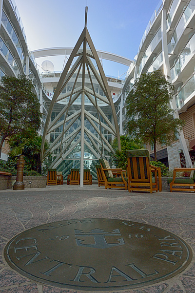 The large glass enclosures admit light and views to the Royal Promenade below