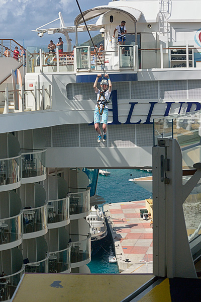 Zip lining above the Boardwalk