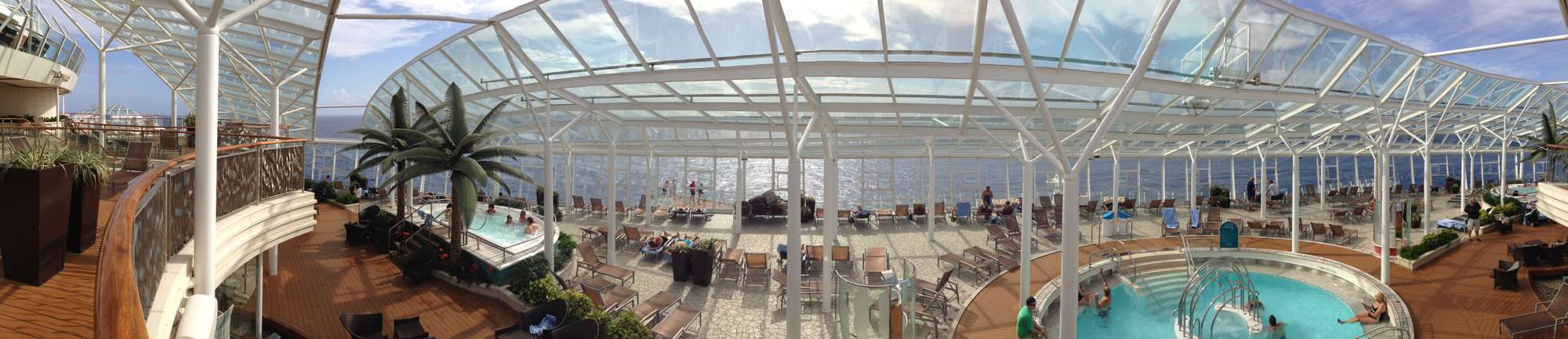 A panorama of the Solarium pools