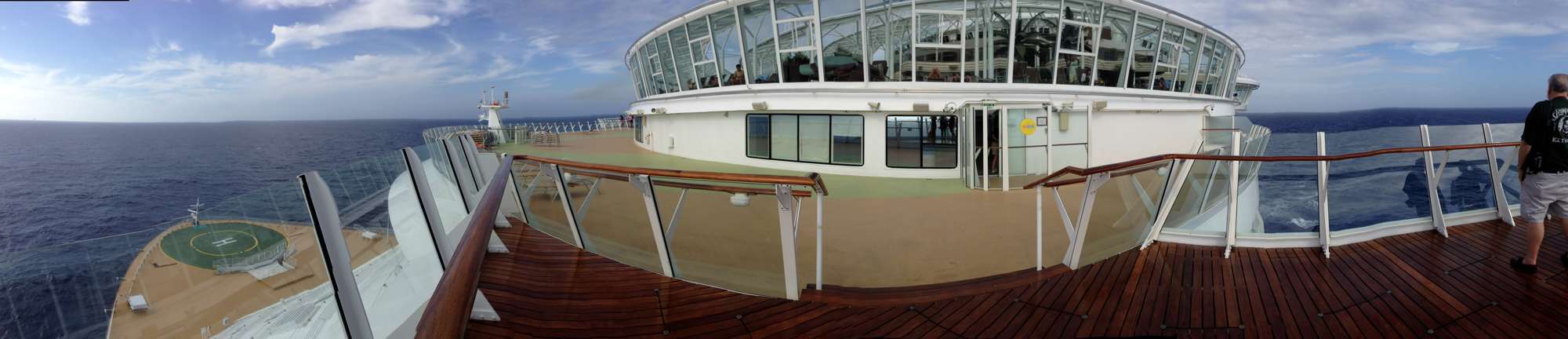 Outside of the Solarium, there is a sun deck for taking photos of the bow