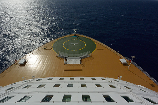 Ocean View cabins and helipad on the bow