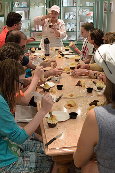 A cupcake making class at the Cupcake Cupboard
