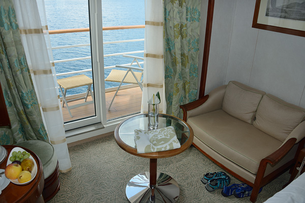 The sitting area and balcony