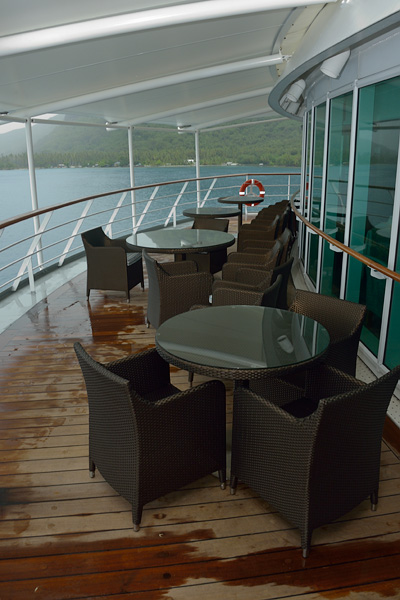 The outdoor seating at La Verandah