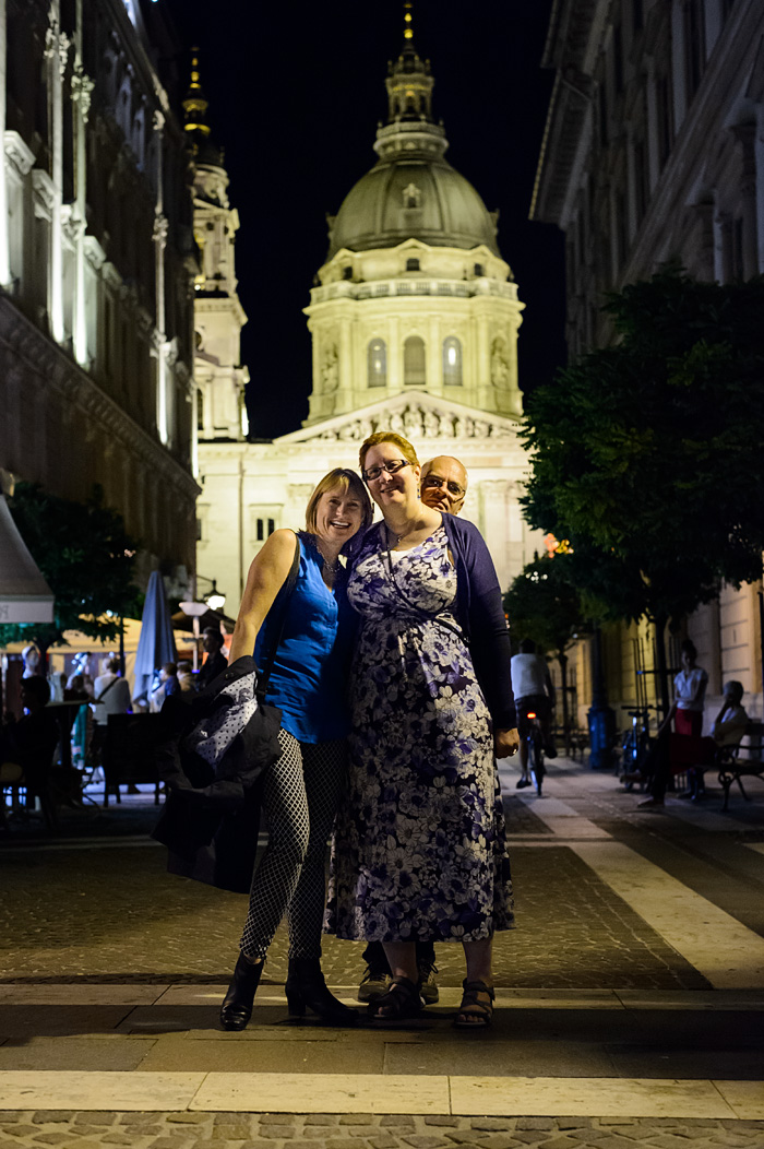 At a 4 way intersection in St Istavan's Square, Budapest...which way do we go? It doesn't matter as long as we are all in it together!