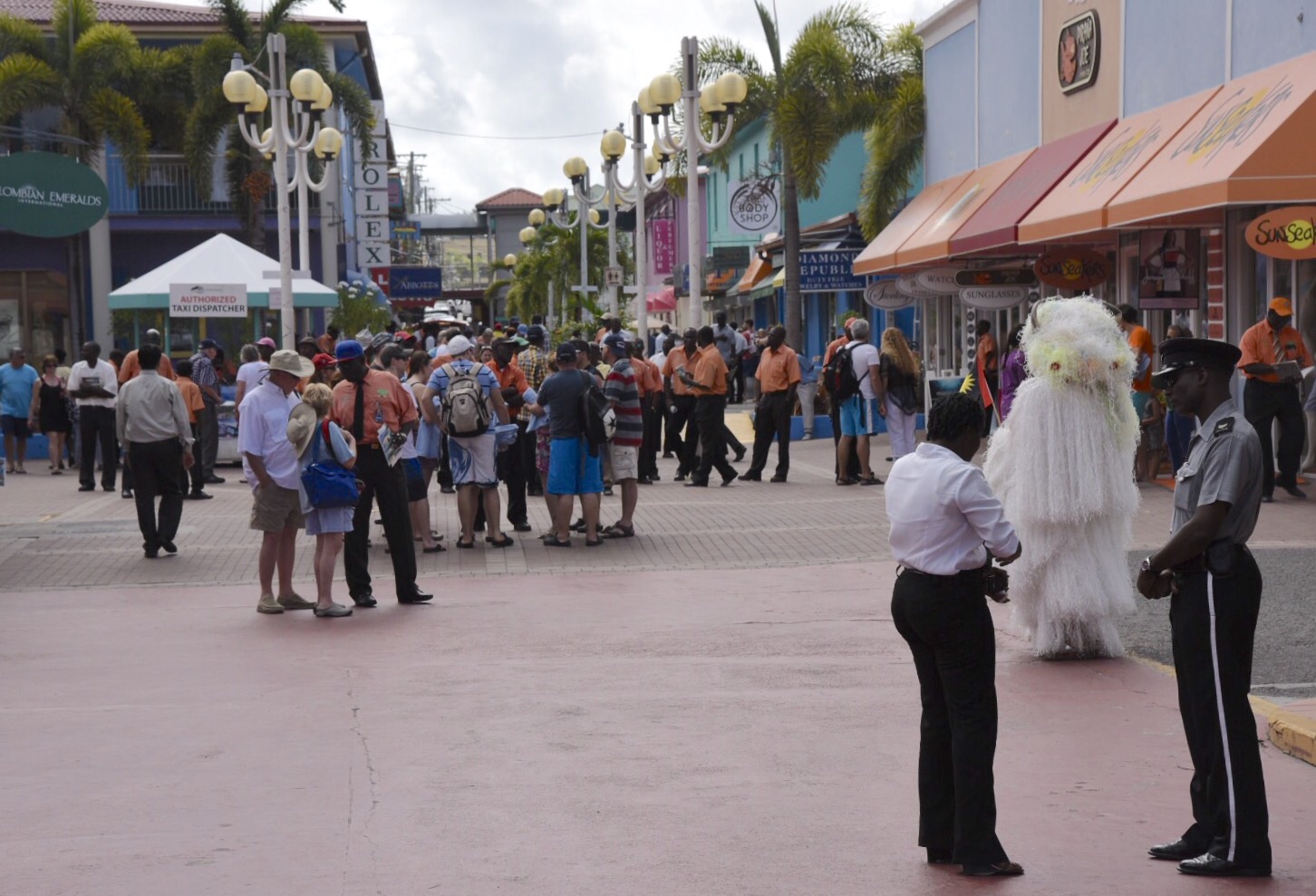 Heritage Quay cruise ship dock and shopping area in St John