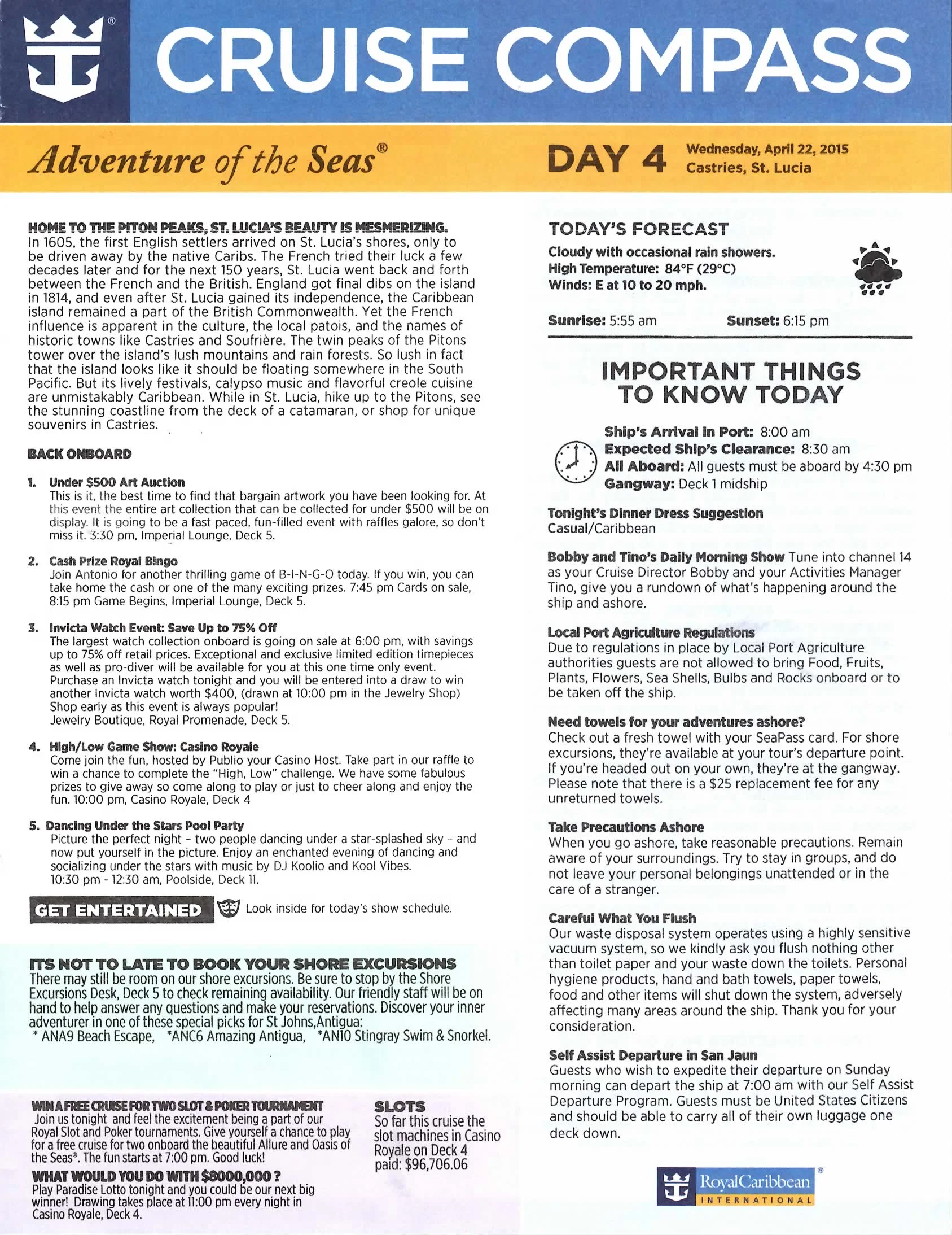 Adventure of the Seas Cruise Compass — Go See It Travel