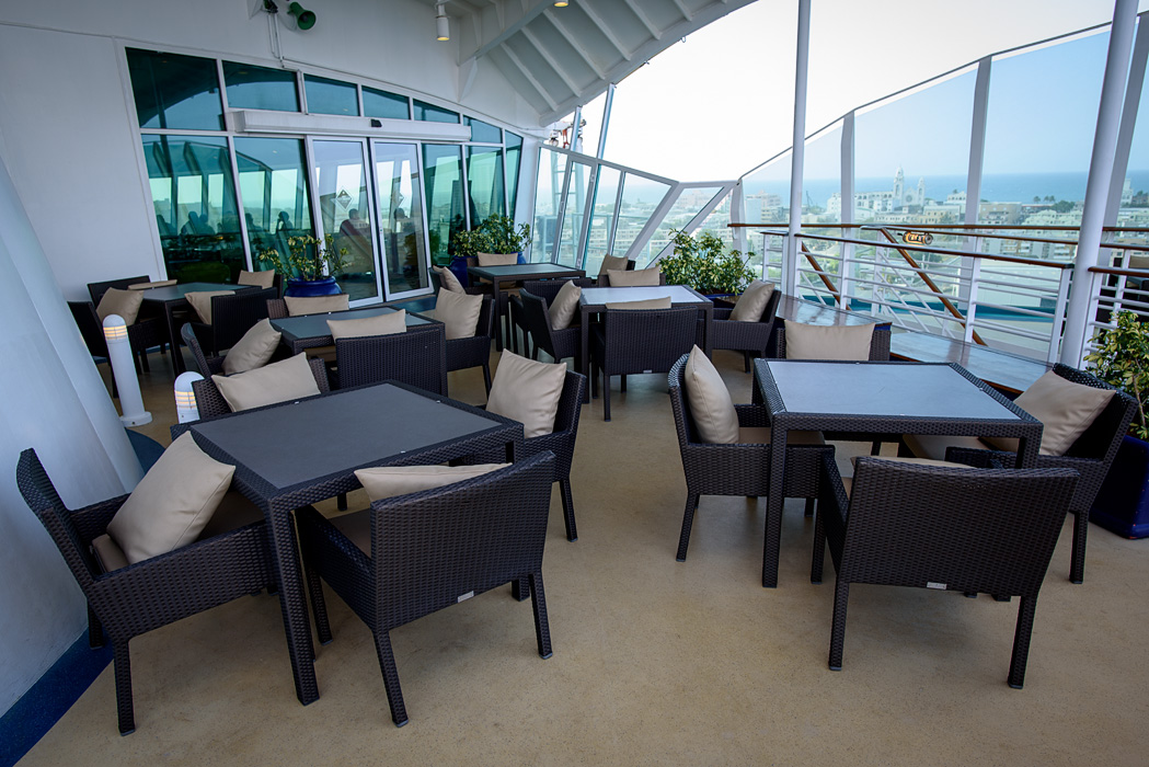 Diamond Club, outdoor area, which over looks the sports court