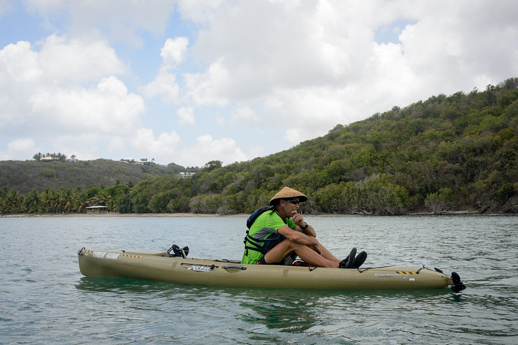 Brian from Virgin Kayak in the bio luminescent bay in the Salt River Bay National Park