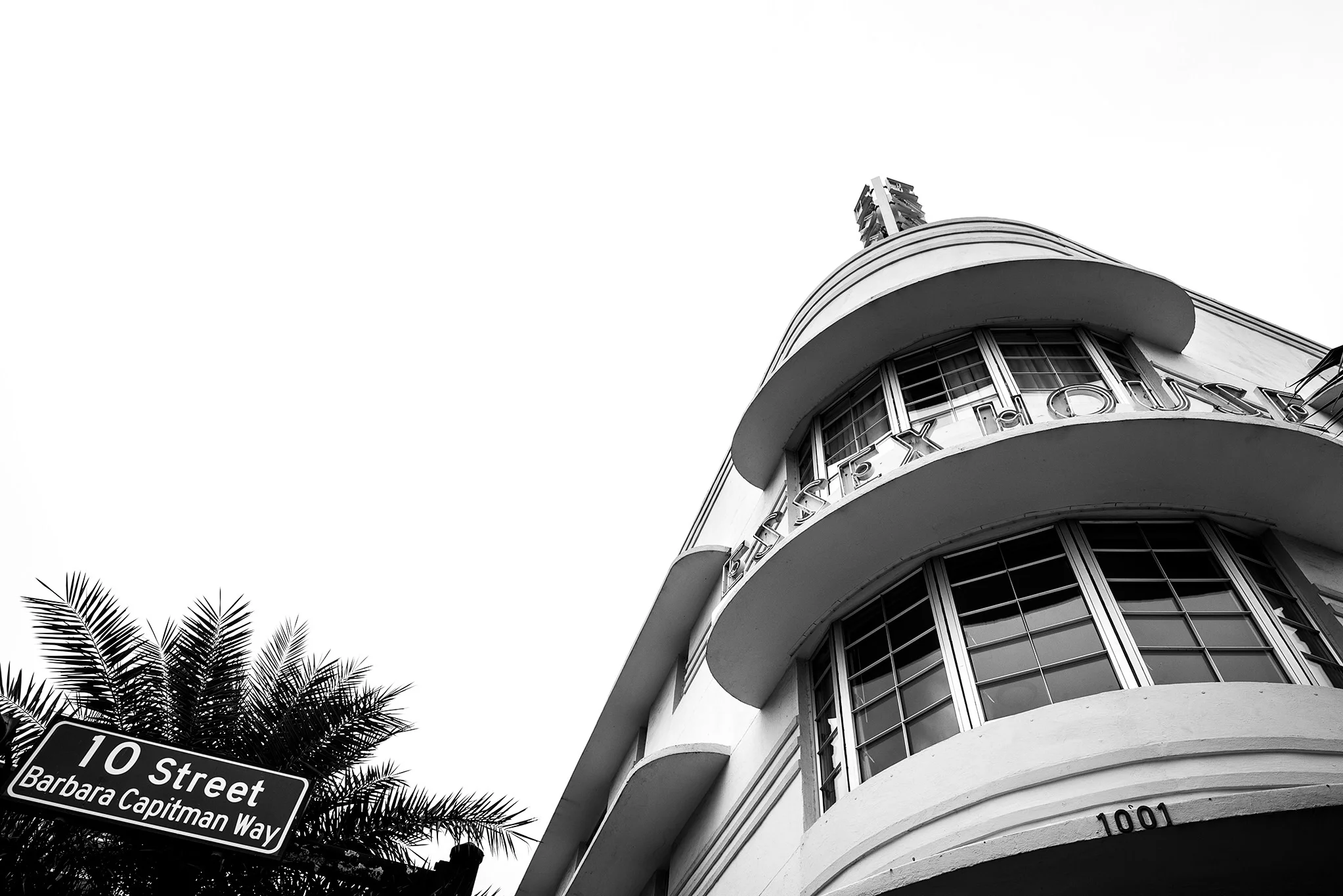 The Art Deco buildings in Miami often have rounded features on the street front. 