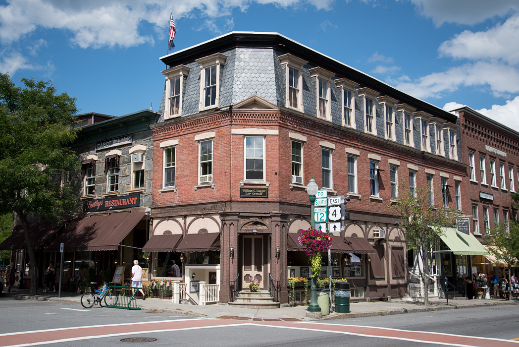 In town Woodstock, shops and cafes