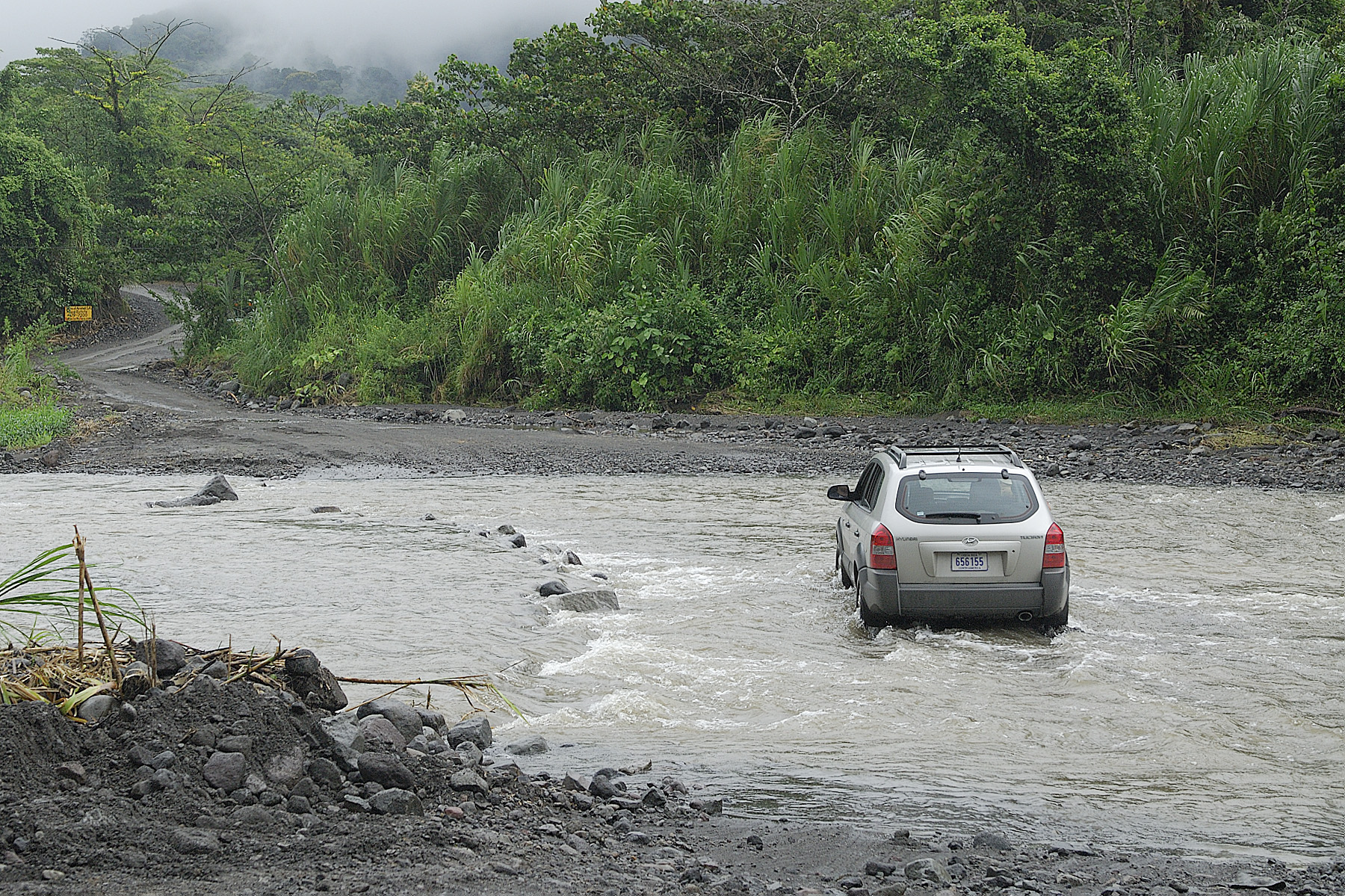 A local makes their way across a river, on my own in a rental car, I'm not sure I would have known exactly where to cross this river when we found the bridge was out! Our group trip decided not to chance it, but they also had an alternate plan. 